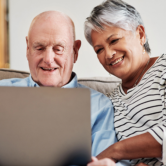 Older couple on laptop