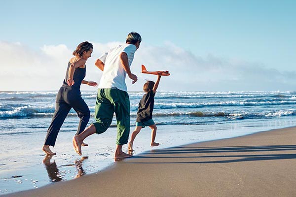 Family at the beach
